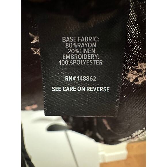 Torrid 4X Boho Black Embroidered Peasant Blouse | Rayon Linen Blend Festival - Picture 7 of 13